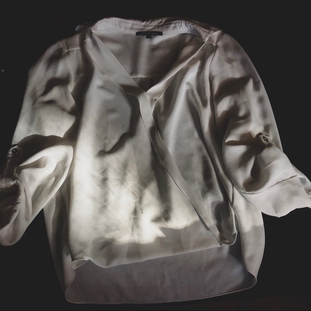 Silky White Gianni Bini Wrap Top